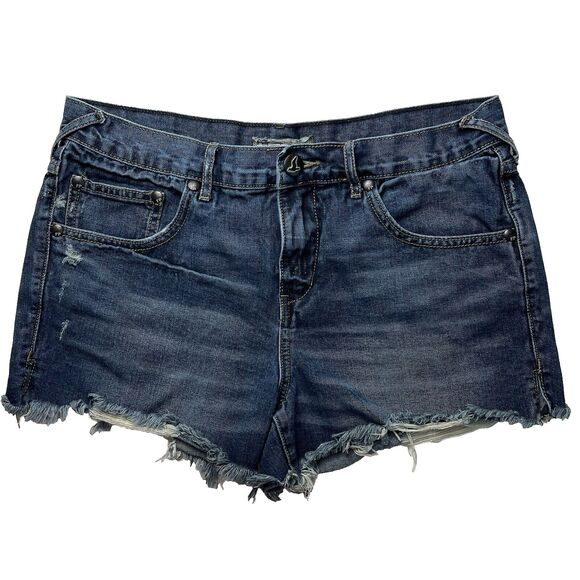 Womens Free People size 29 cut off frayed medium wash denim jean shorts distress - Picture 1 of 7